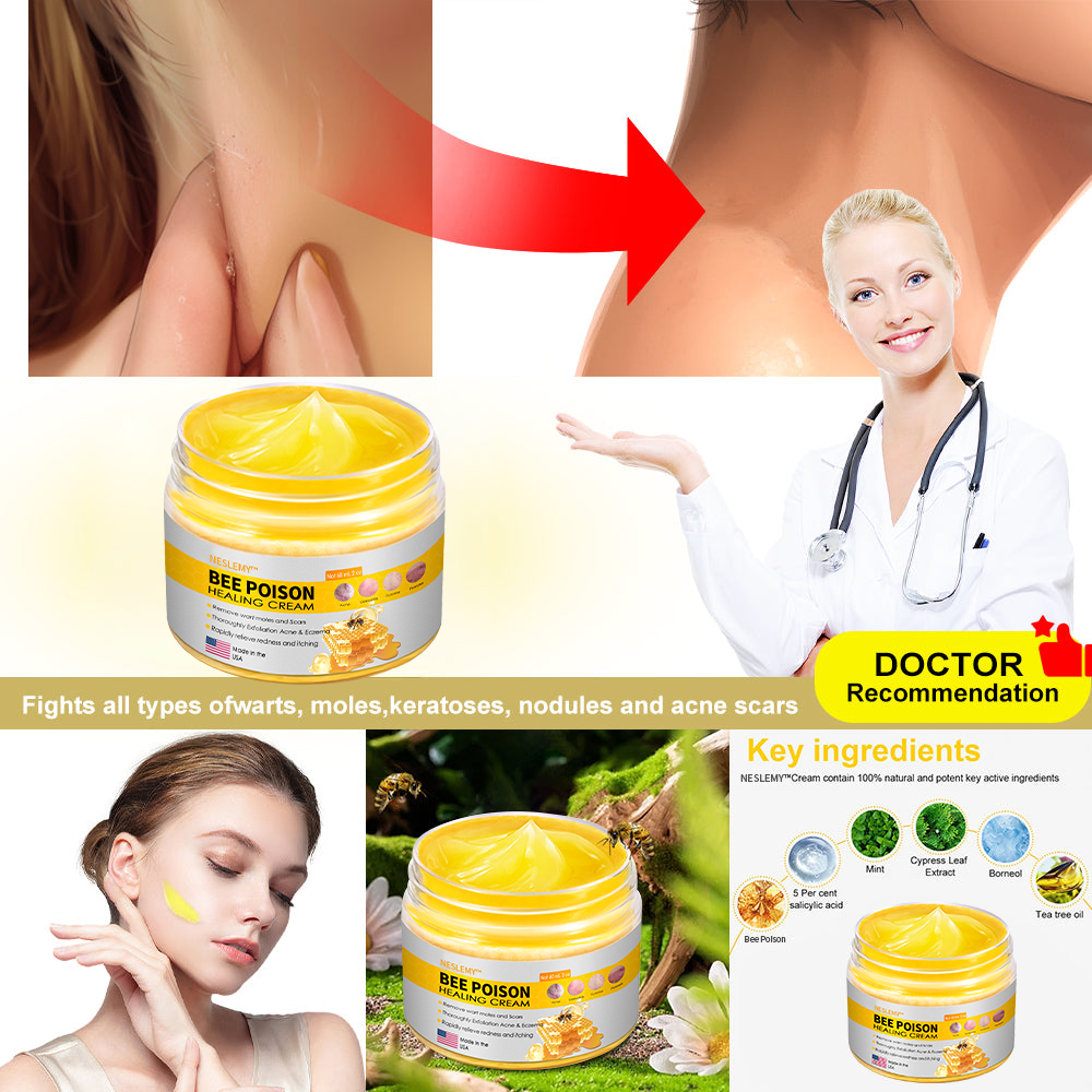 NESLEMY™ Bee Venom Skin Cream（👨‍⚕BAD Recommended),for Remove Warts, Acne and Scars